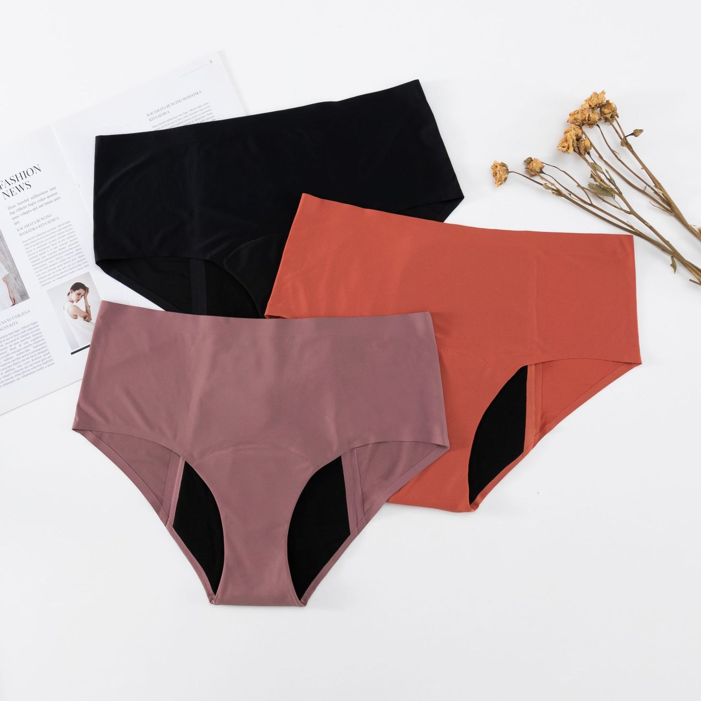 Large Size Seamless High Waisted Physiological Underwear